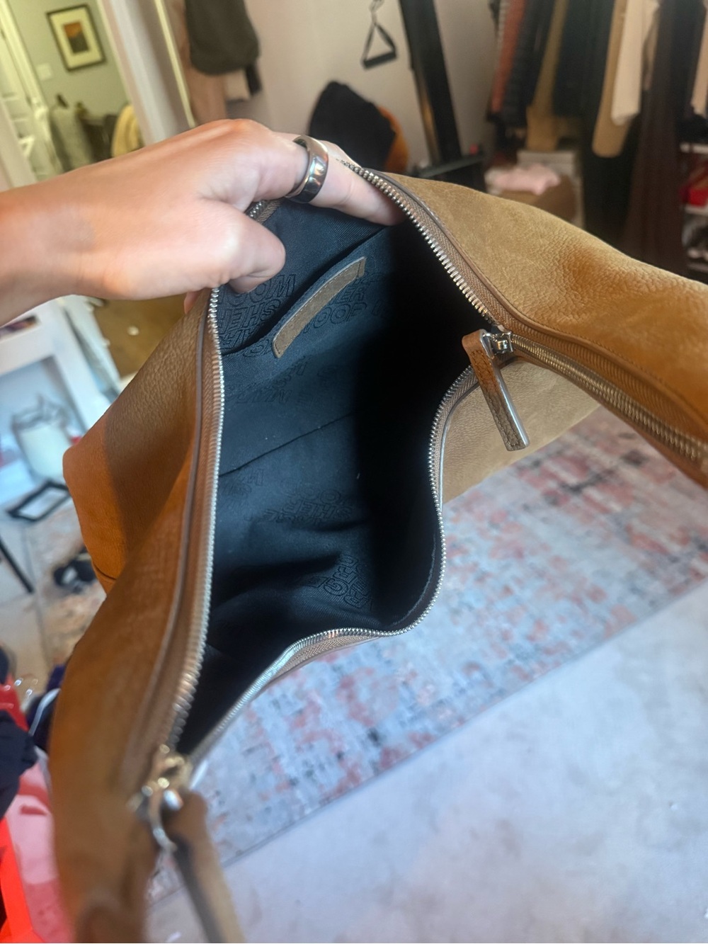 Margesherwood Brown Suede Hobo Bag - Picture 4 of 5